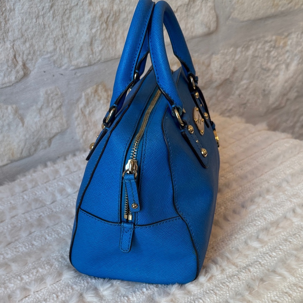 Michael Kors Cobalt Blue Satchel with Gold Accents - Picture 5 of 8